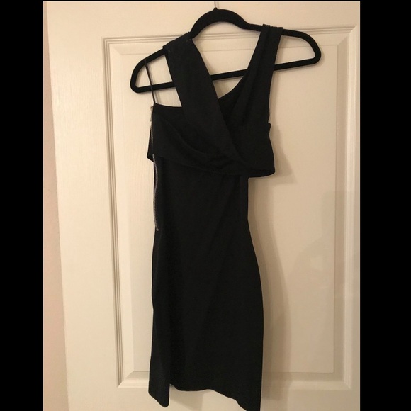 Black Halston Heritage Asymmetrical Dress - Picture 5 of 6